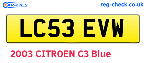 LC53EVW are the vehicle registration plates.