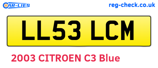 LL53LCM are the vehicle registration plates.