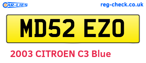 MD52EZO are the vehicle registration plates.