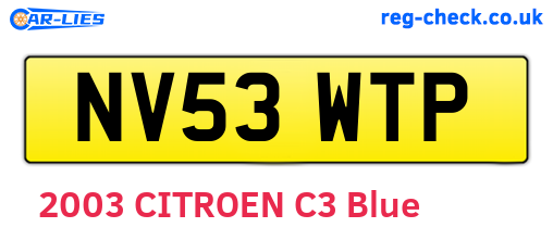 NV53WTP are the vehicle registration plates.