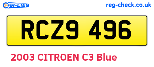RCZ9496 are the vehicle registration plates.