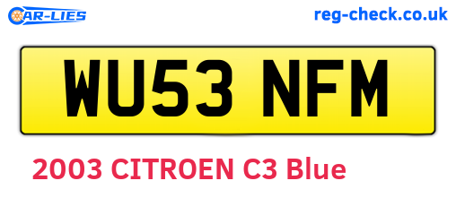 WU53NFM are the vehicle registration plates.