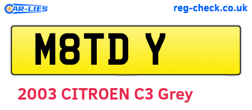 M8TDY are the vehicle registration plates.