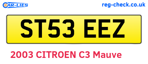 ST53EEZ are the vehicle registration plates.
