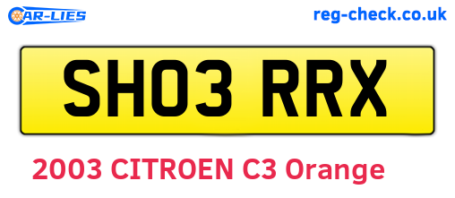 SH03RRX are the vehicle registration plates.