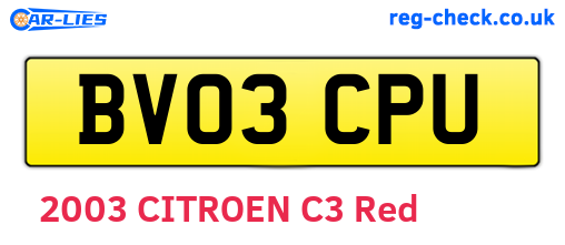 BV03CPU are the vehicle registration plates.