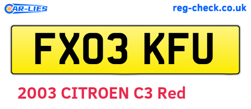 FX03KFU are the vehicle registration plates.