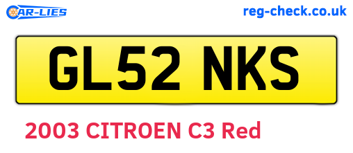GL52NKS are the vehicle registration plates.