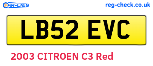 LB52EVC are the vehicle registration plates.