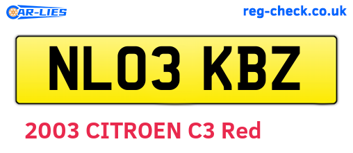 NL03KBZ are the vehicle registration plates.