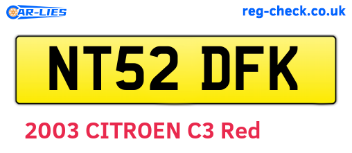 NT52DFK are the vehicle registration plates.
