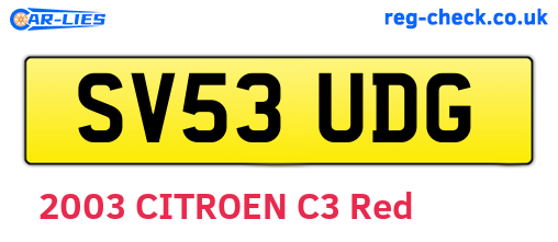 SV53UDG are the vehicle registration plates.