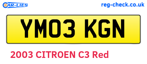 YM03KGN are the vehicle registration plates.