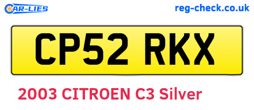 CP52RKX are the vehicle registration plates.
