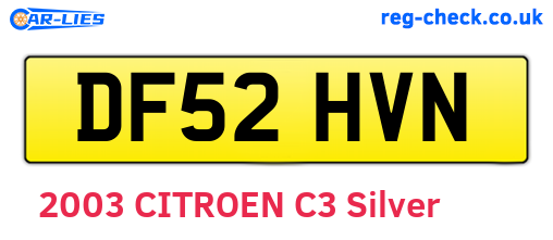DF52HVN are the vehicle registration plates.