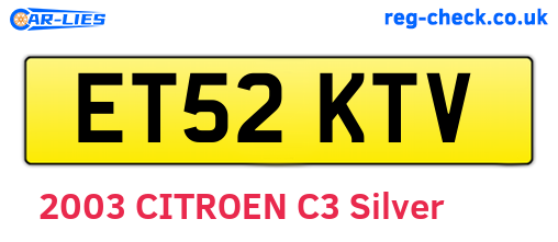ET52KTV are the vehicle registration plates.