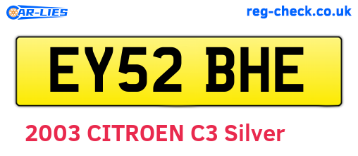 EY52BHE are the vehicle registration plates.