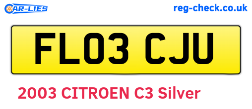 FL03CJU are the vehicle registration plates.