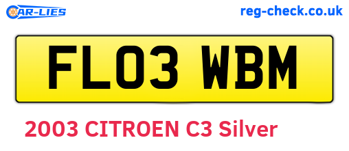 FL03WBM are the vehicle registration plates.
