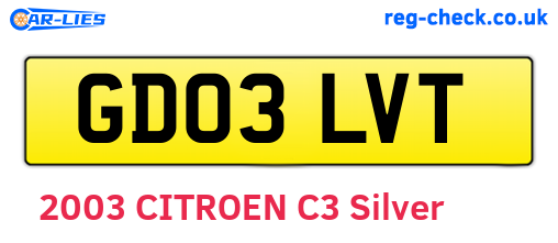 GD03LVT are the vehicle registration plates.