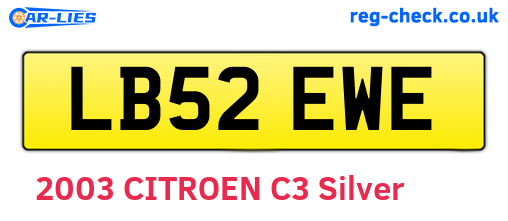 LB52EWE are the vehicle registration plates.