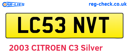 LC53NVT are the vehicle registration plates.