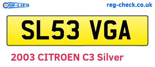 SL53VGA are the vehicle registration plates.