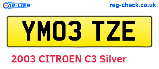 YM03TZE are the vehicle registration plates.