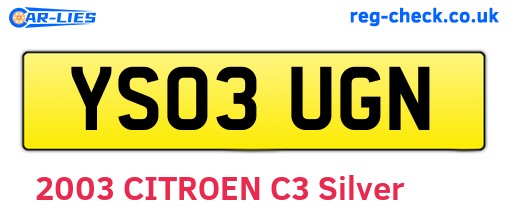YS03UGN are the vehicle registration plates.