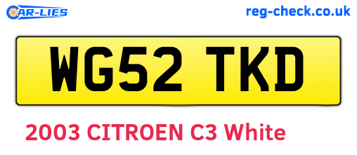 WG52TKD are the vehicle registration plates.