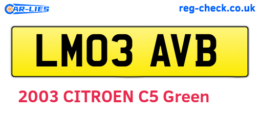 LM03AVB are the vehicle registration plates.