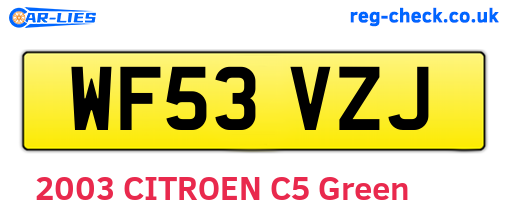 WF53VZJ are the vehicle registration plates.