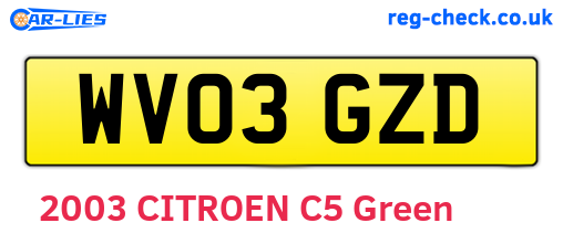 WV03GZD are the vehicle registration plates.