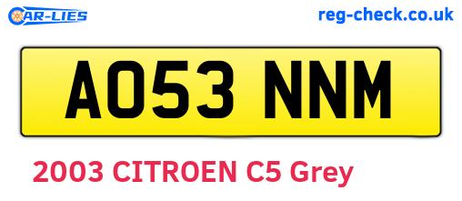 AO53NNM are the vehicle registration plates.