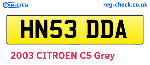 HN53DDA are the vehicle registration plates.