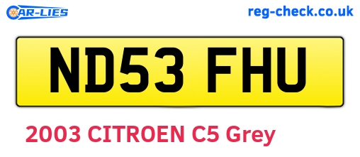 ND53FHU are the vehicle registration plates.