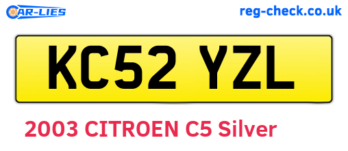 KC52YZL are the vehicle registration plates.