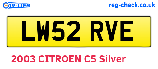 LW52RVE are the vehicle registration plates.