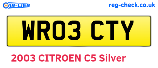 WR03CTY are the vehicle registration plates.
