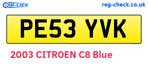 PE53YVK are the vehicle registration plates.