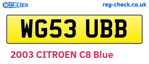 WG53UBB are the vehicle registration plates.