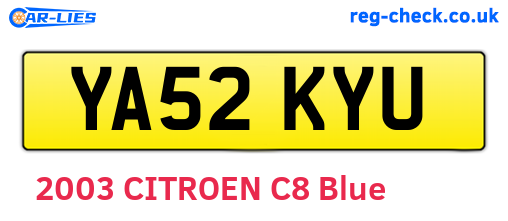 YA52KYU are the vehicle registration plates.
