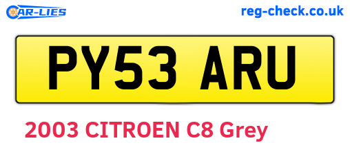 PY53ARU are the vehicle registration plates.