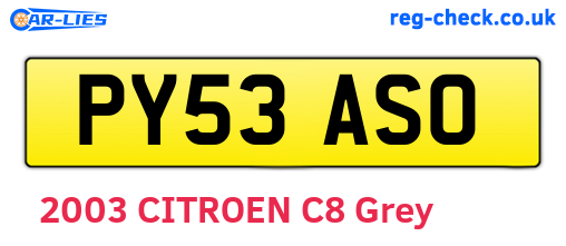 PY53ASO are the vehicle registration plates.