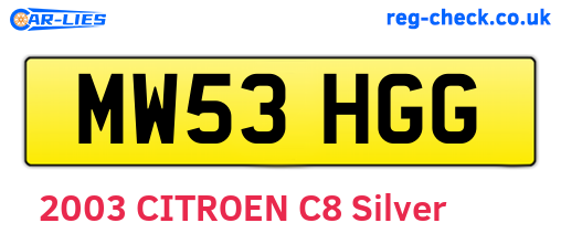 MW53HGG are the vehicle registration plates.