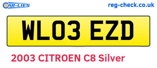 WL03EZD are the vehicle registration plates.