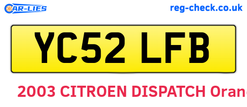 YC52LFB are the vehicle registration plates.