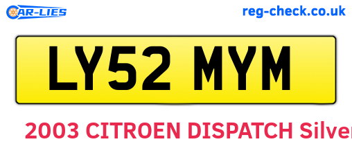 LY52MYM are the vehicle registration plates.