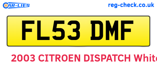FL53DMF are the vehicle registration plates.