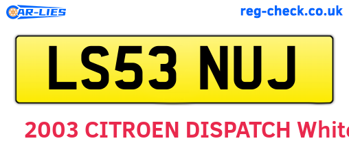 LS53NUJ are the vehicle registration plates.